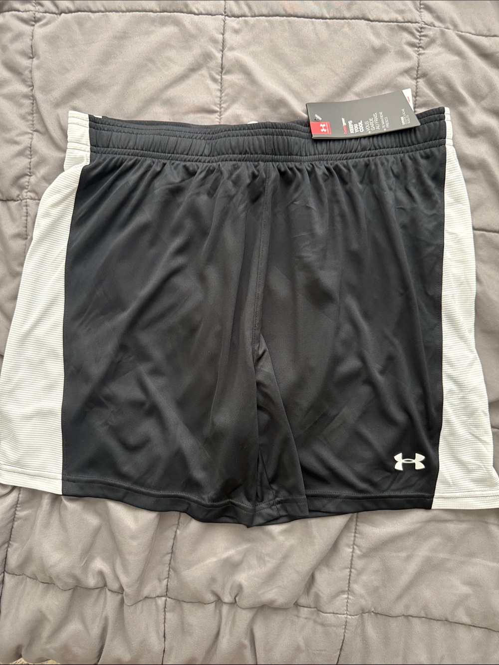Under Armour Black Men’s Athletic Shorts with White Side Panels